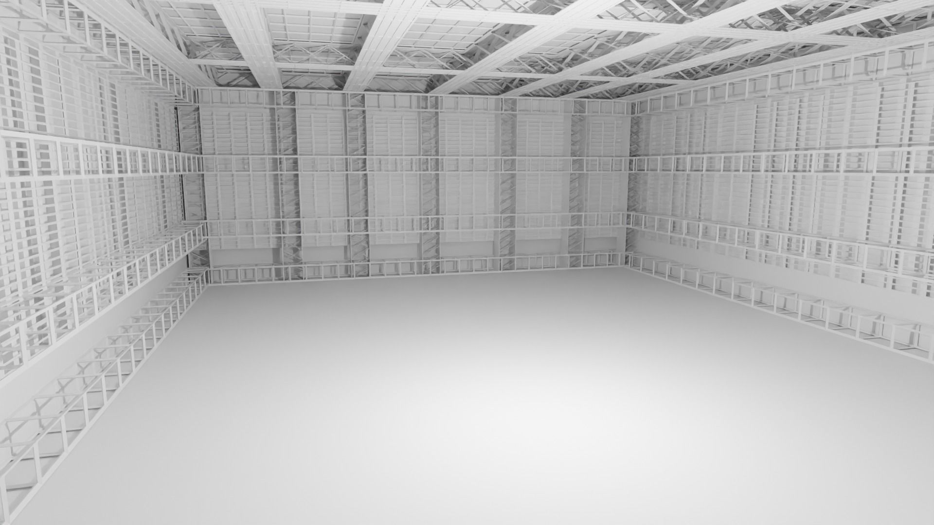 Hangar Interior - No Material Low-poly 3D model_1