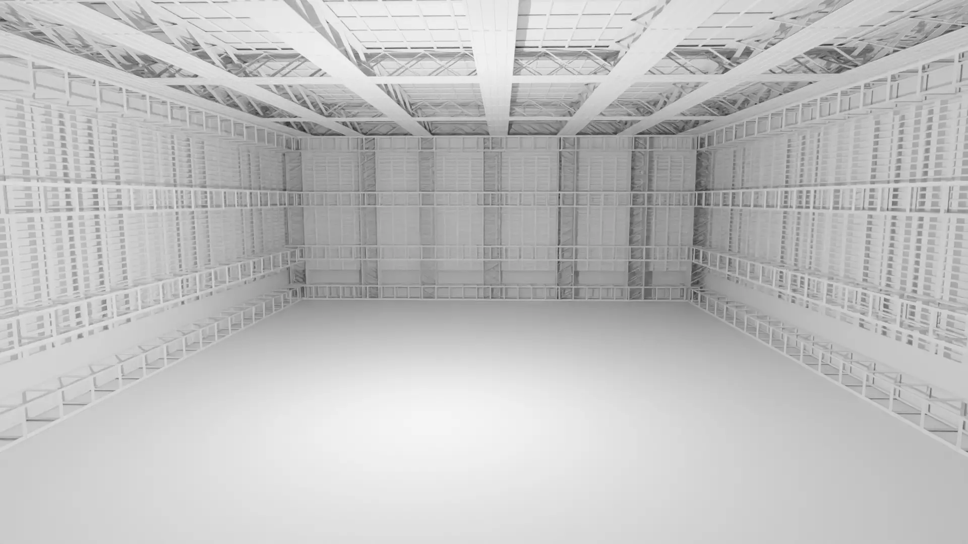 Hangar Interior - No Material Low-poly 3D model_0