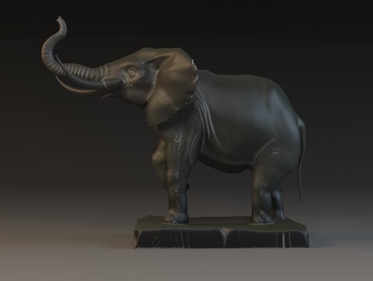 3D Modelart sculpture statue animal statue elephant statue 3D model_1