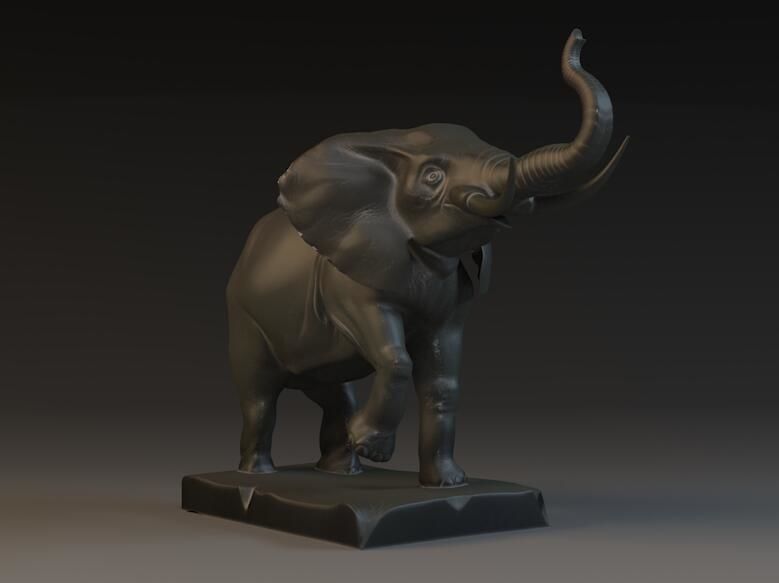 3D Modelart sculpture statue animal statue elephant statue 3D model_3