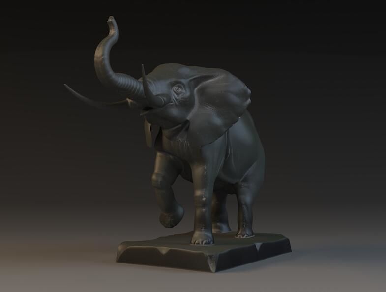 3D Modelart sculpture statue animal statue elephant statue 3D model_2