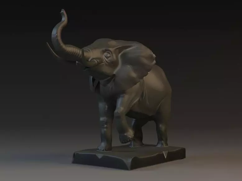 3D Modelart sculpture statue animal statue elephant statue 3D model_0