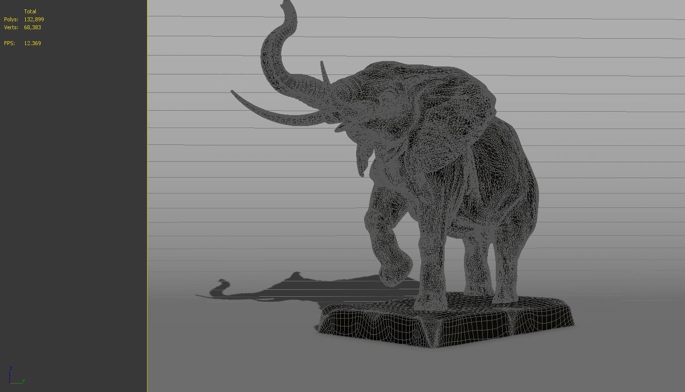 3D Modelart sculpture statue animal statue elephant statue 3D model_5