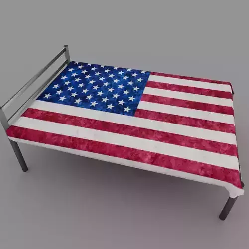 United States bed Low-poly 3D model