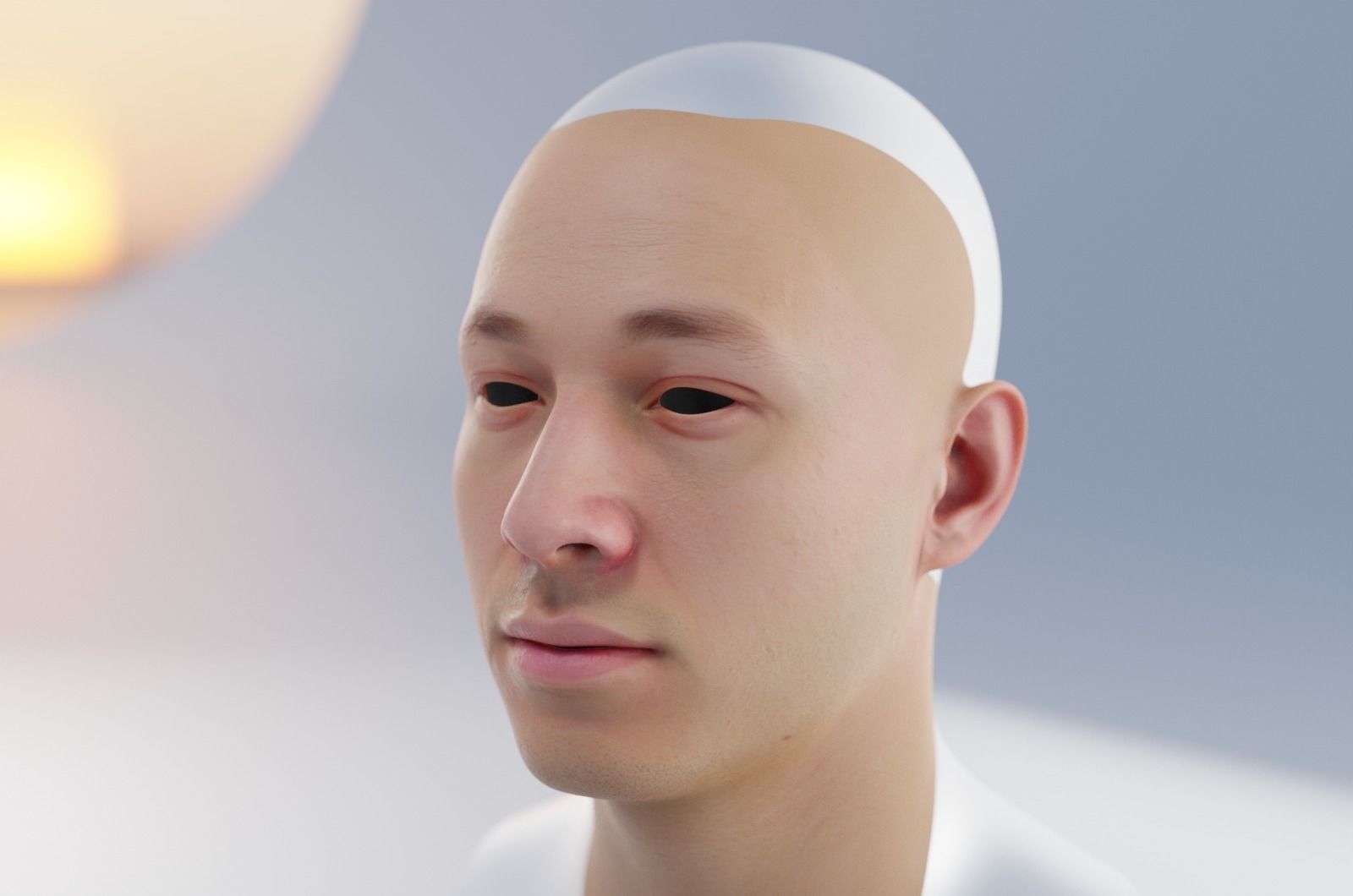 A 26 years old man with white skin and without beard 3D model_2