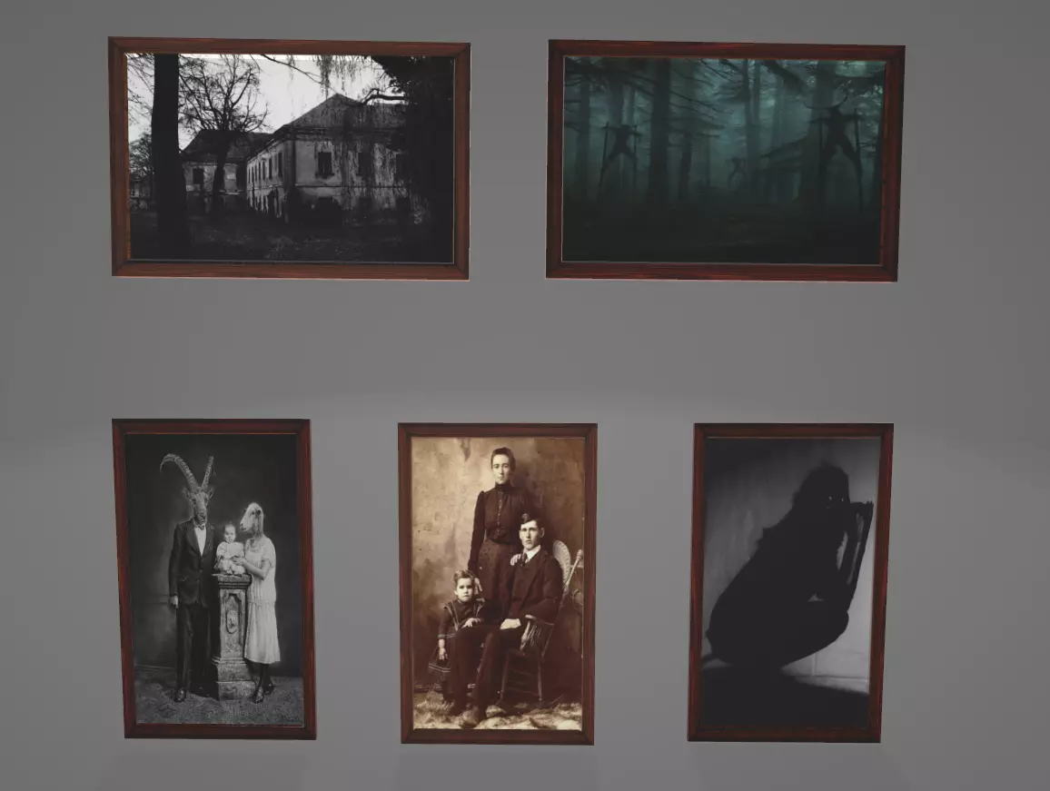 3D Horror pictures frames  3D model_0