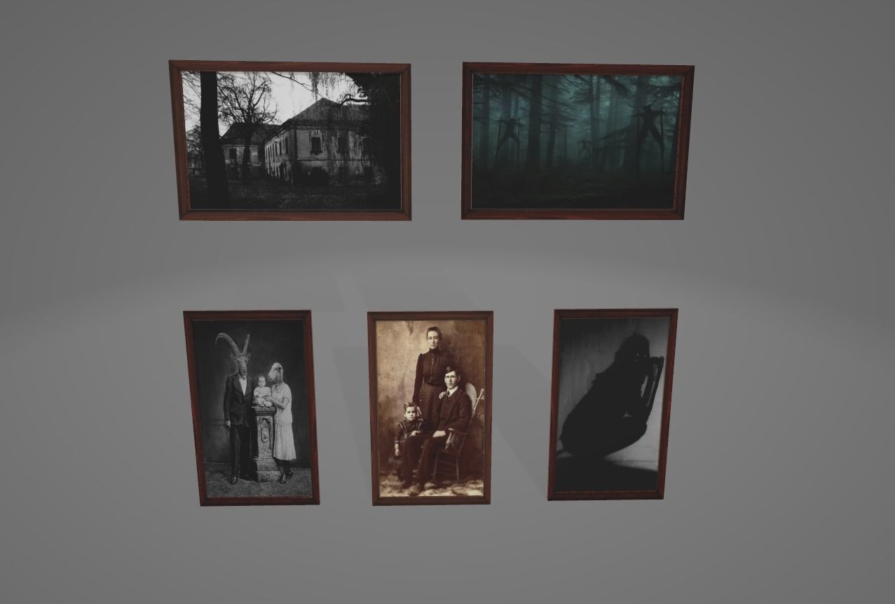 3D Horror pictures frames  3D model_3