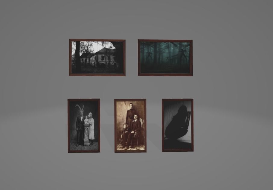 3D Horror pictures frames  3D model_2