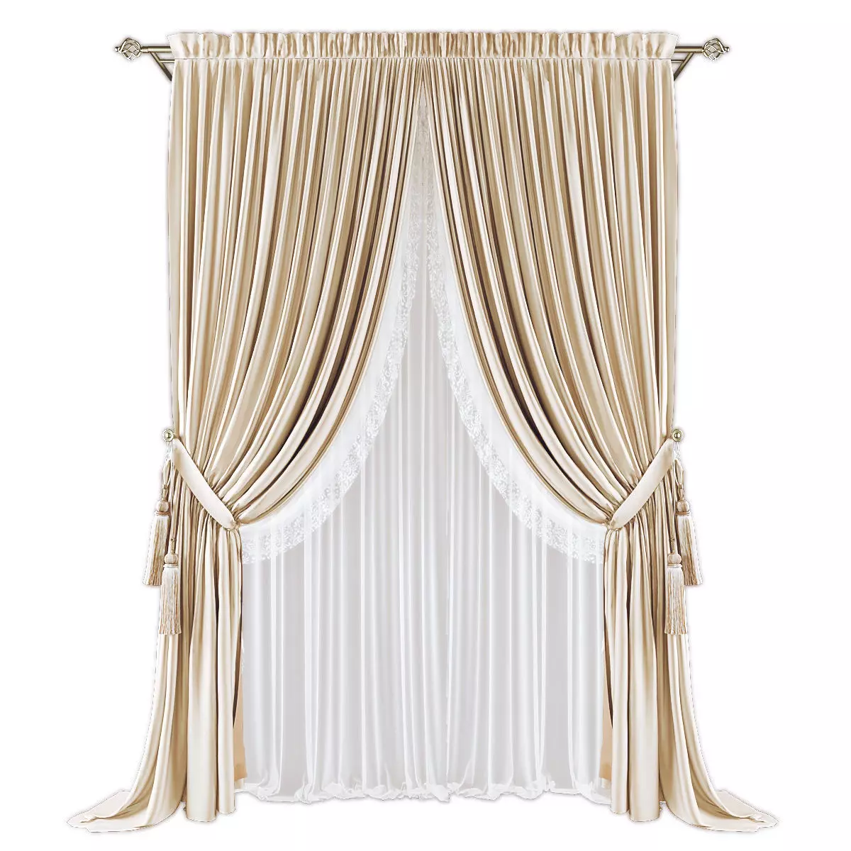 Curtains607 Low-poly 3D model_0