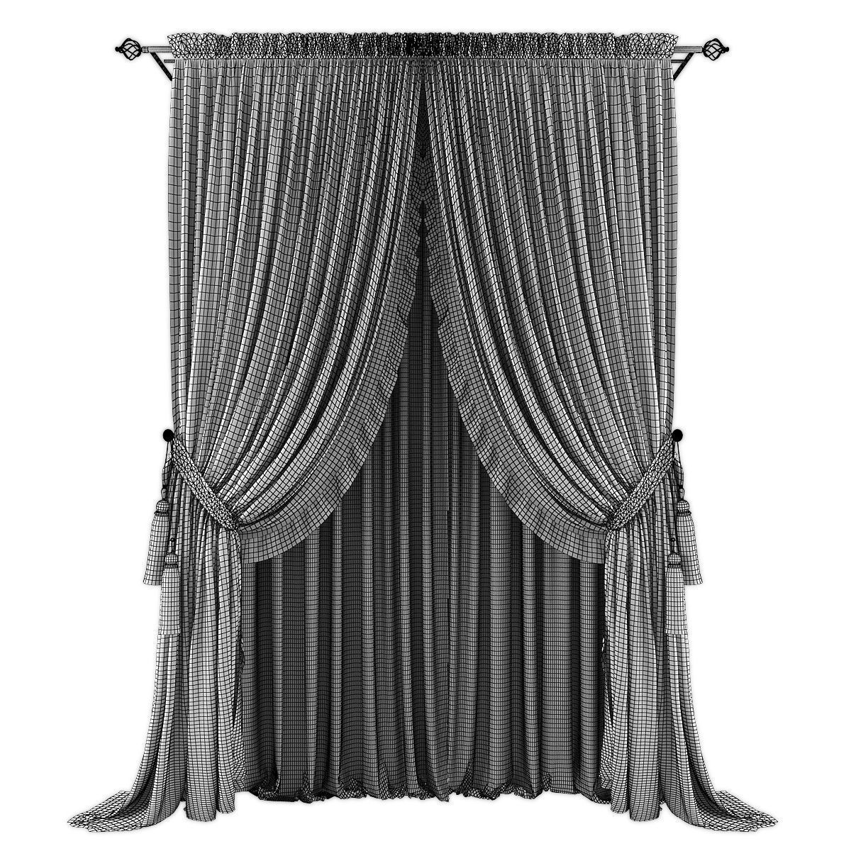 Curtains607 Low-poly 3D model_1