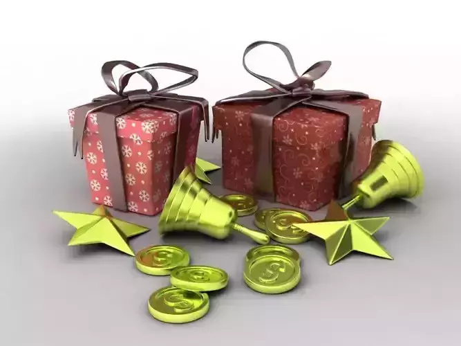Gifts gifts  Christmas  gold coins  Santa Claus  holidays  joy