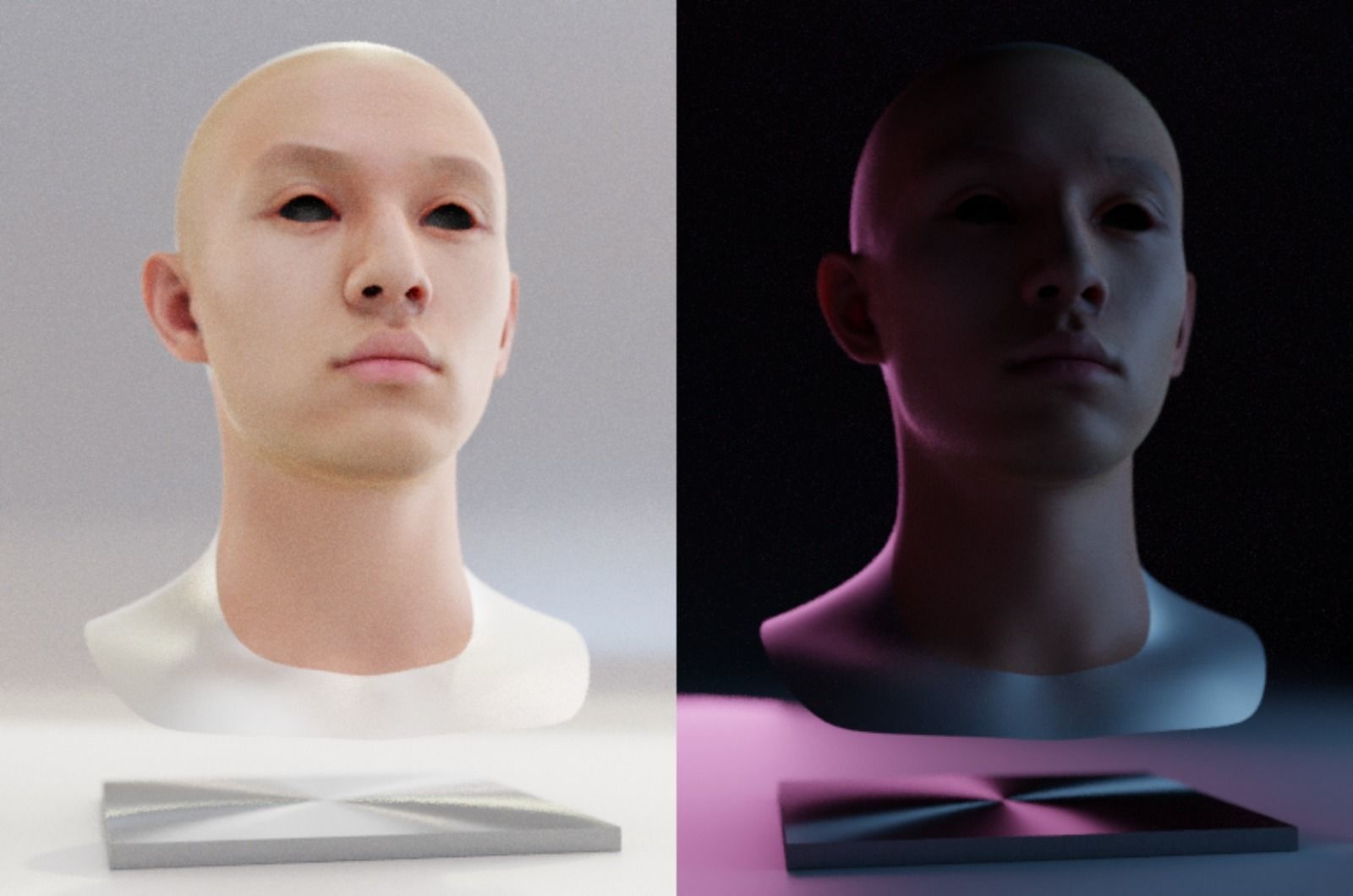 22 years old handsome male with long face 3D model_1