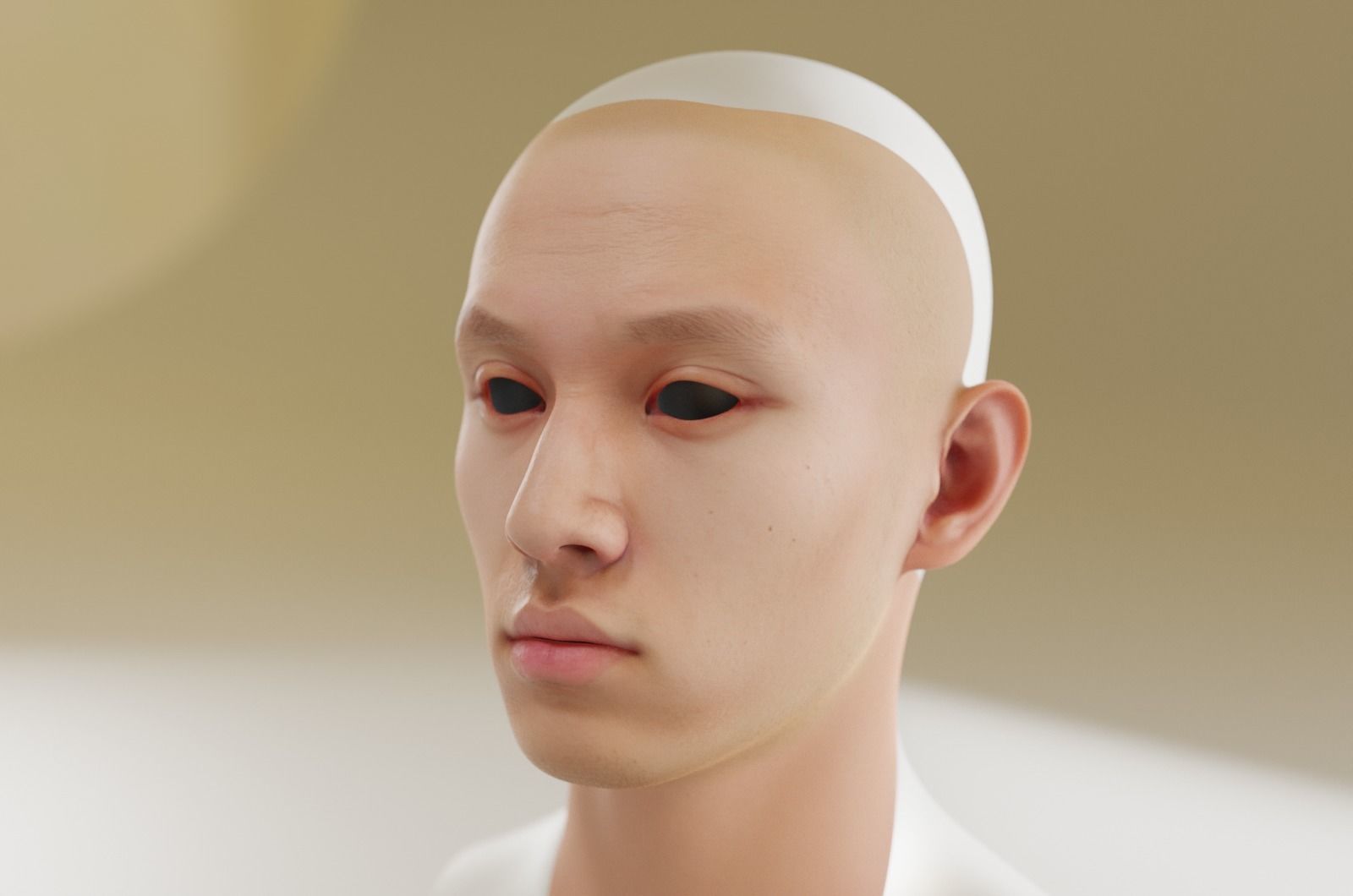 22 years old handsome male with long face 3D model_2