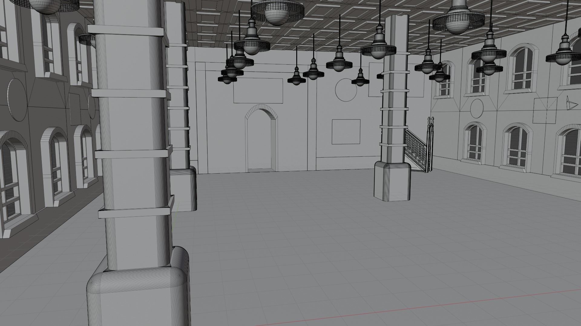 Mosque Interior Low-poly 3D model_7