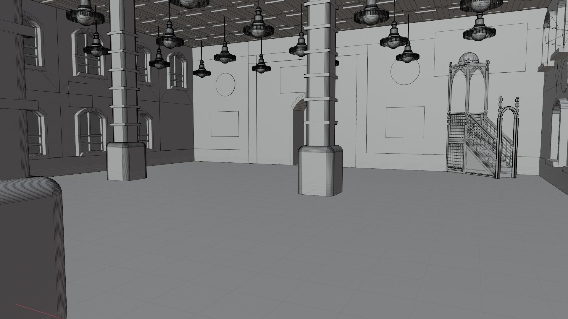 Mosque Interior Low-poly 3D model_8