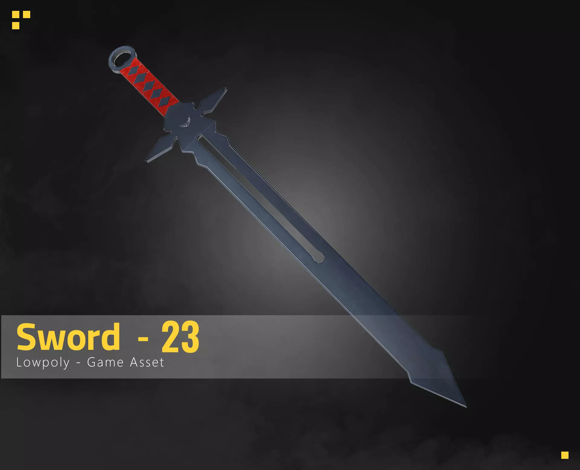 Sword-23 Low-poly 3D model_0