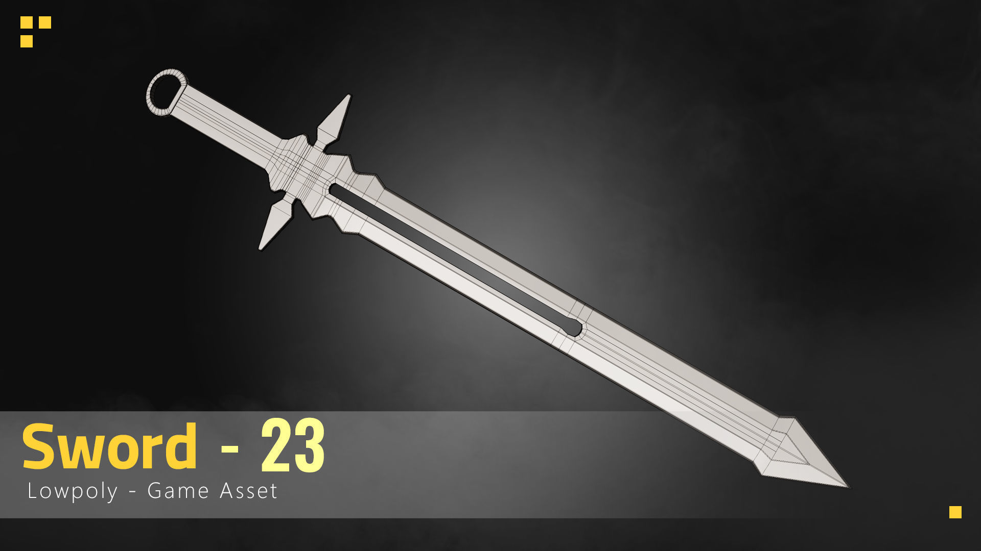 Sword-23 Low-poly 3D model_2