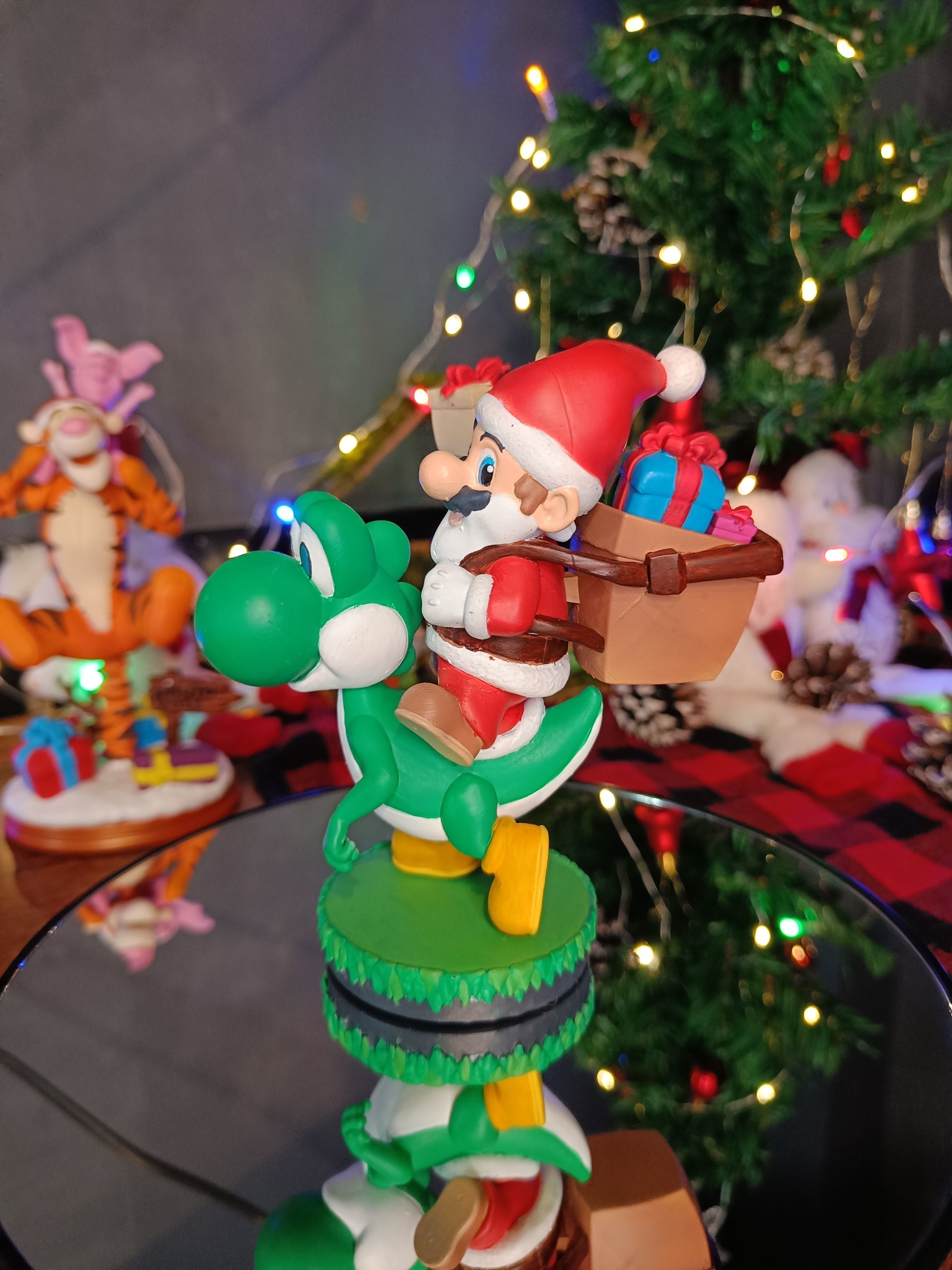 MARIO BROS PAPA NOEL Y YOSHI 3D print model_4