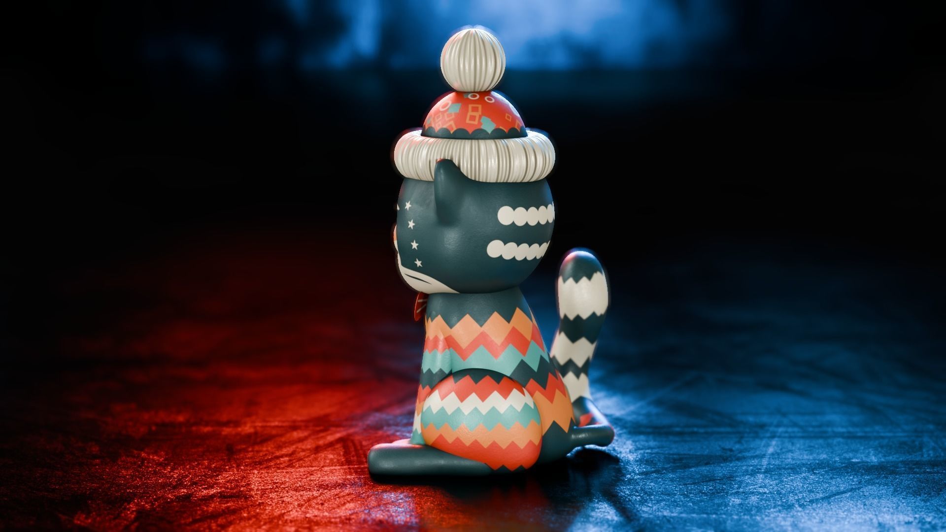 Vintage cat toy 3D model_8