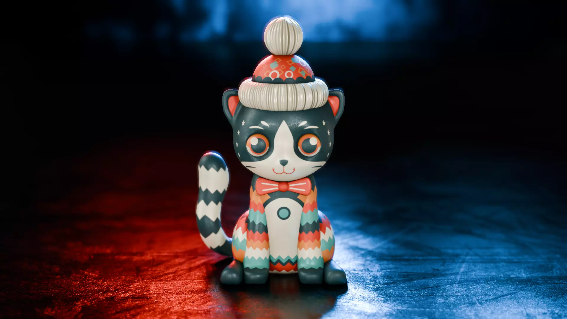 Vintage cat toy 3D model_0