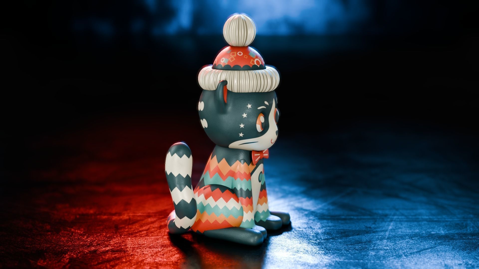 Vintage cat toy 3D model_3