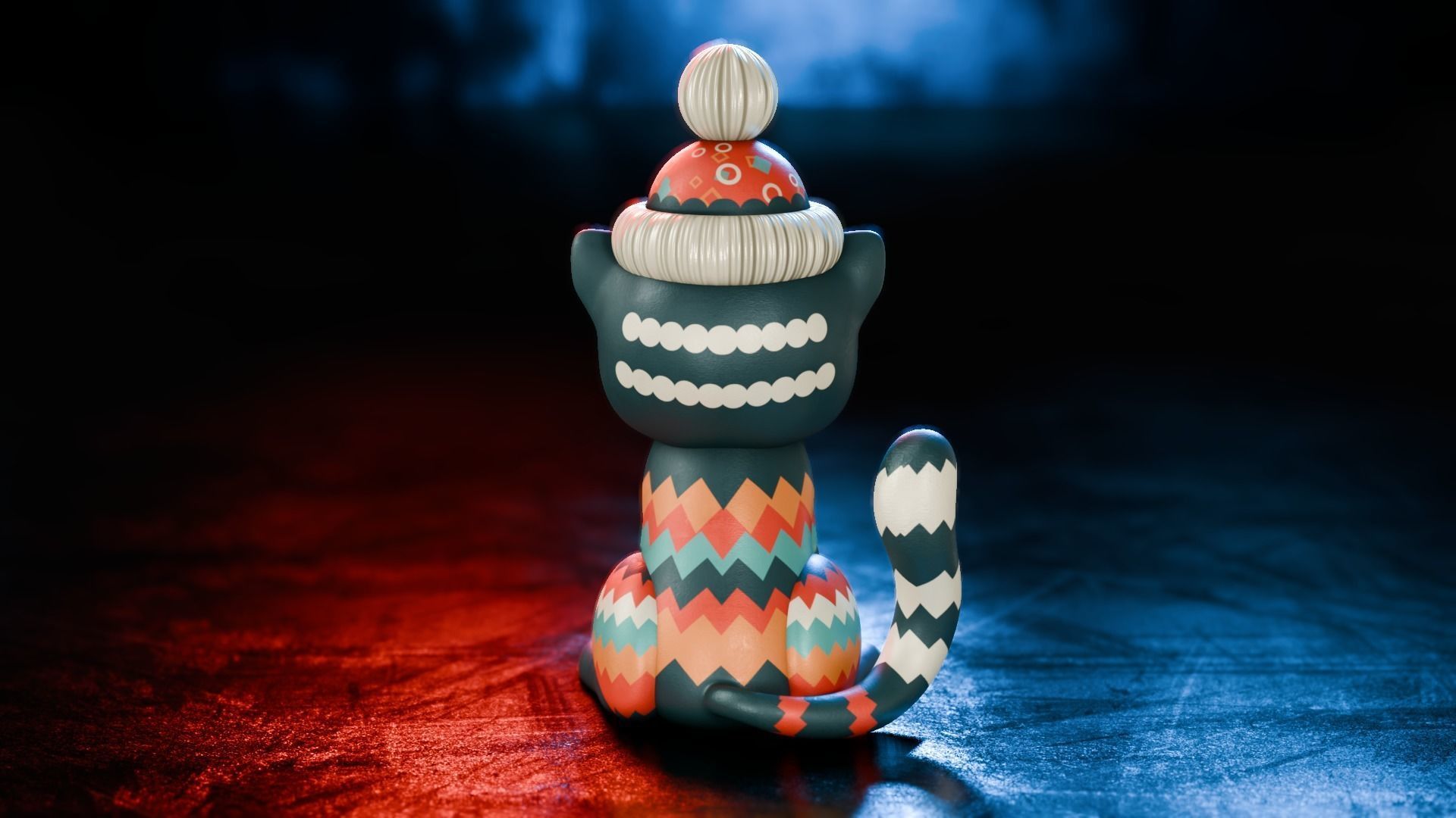 Vintage cat toy 3D model_6