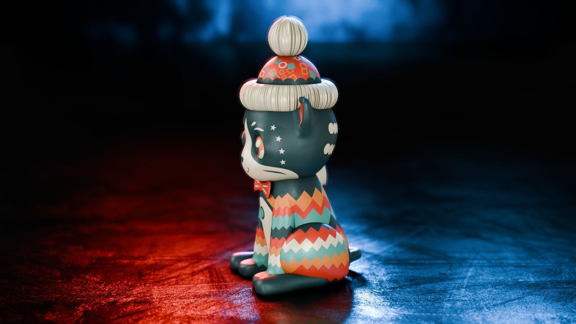 Vintage cat toy 3D model_9