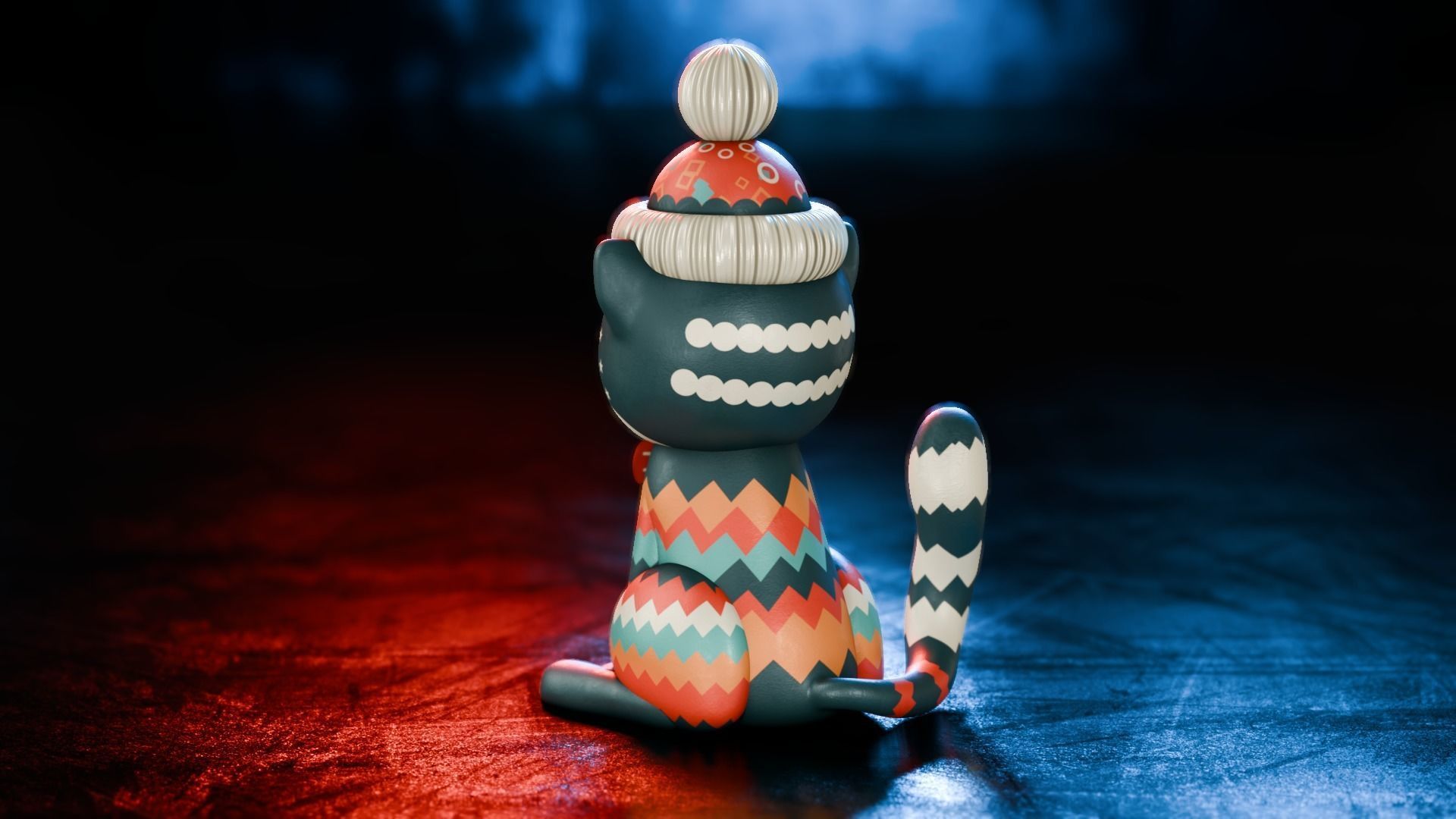 Vintage cat toy 3D model_7
