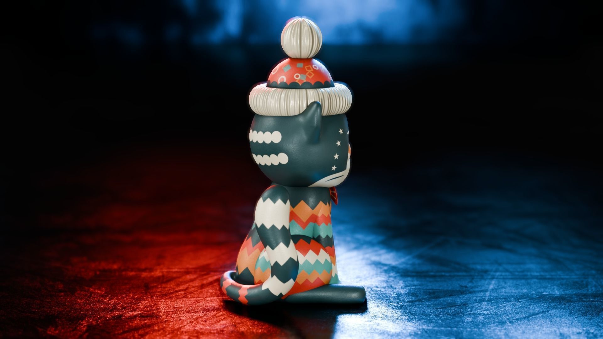 Vintage cat toy 3D model_4