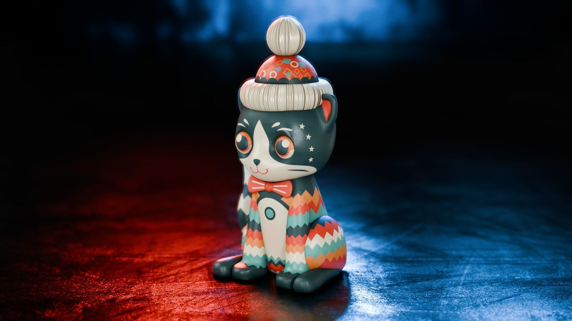 Vintage cat toy 3D model_10