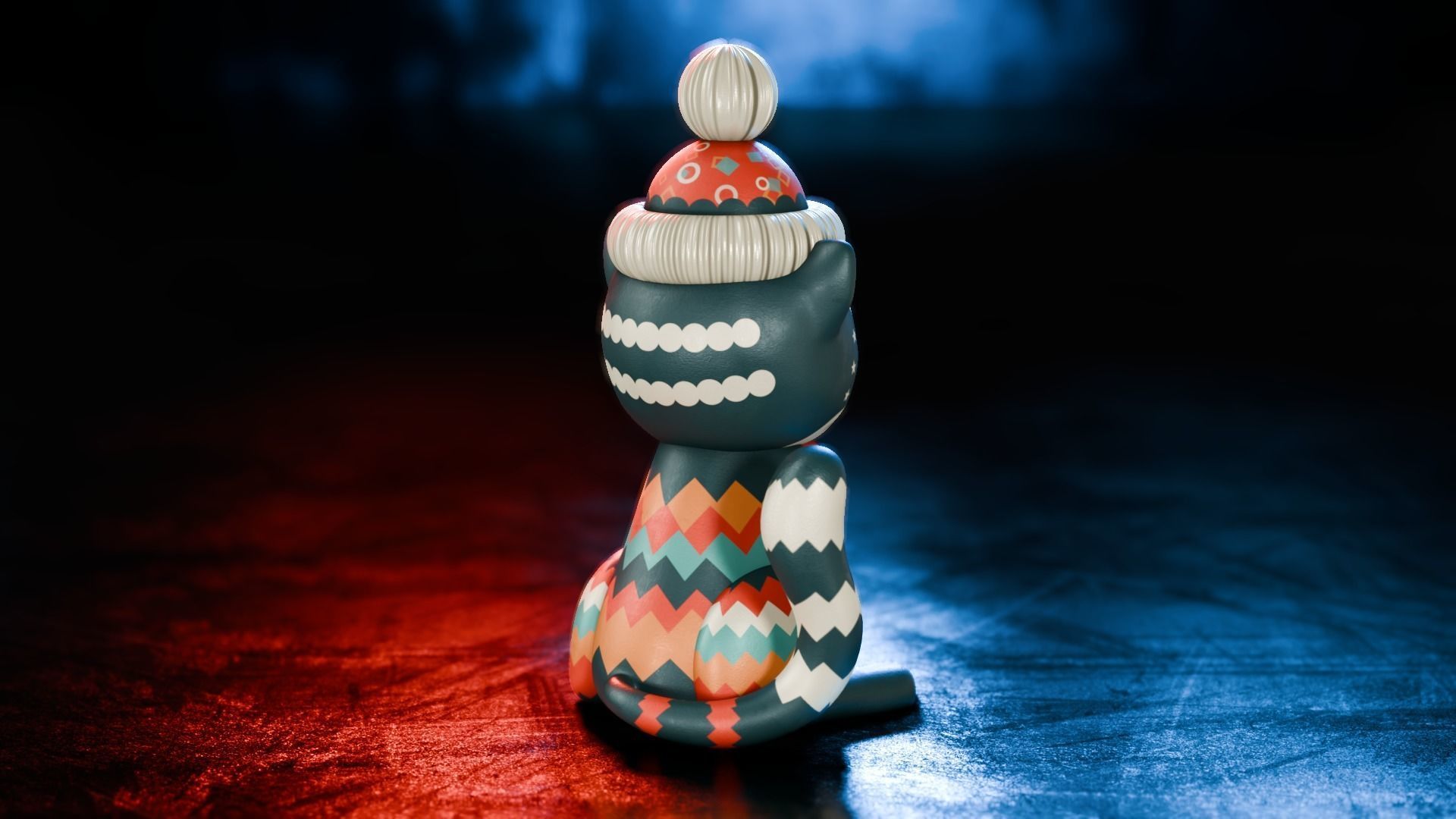 Vintage cat toy 3D model_5