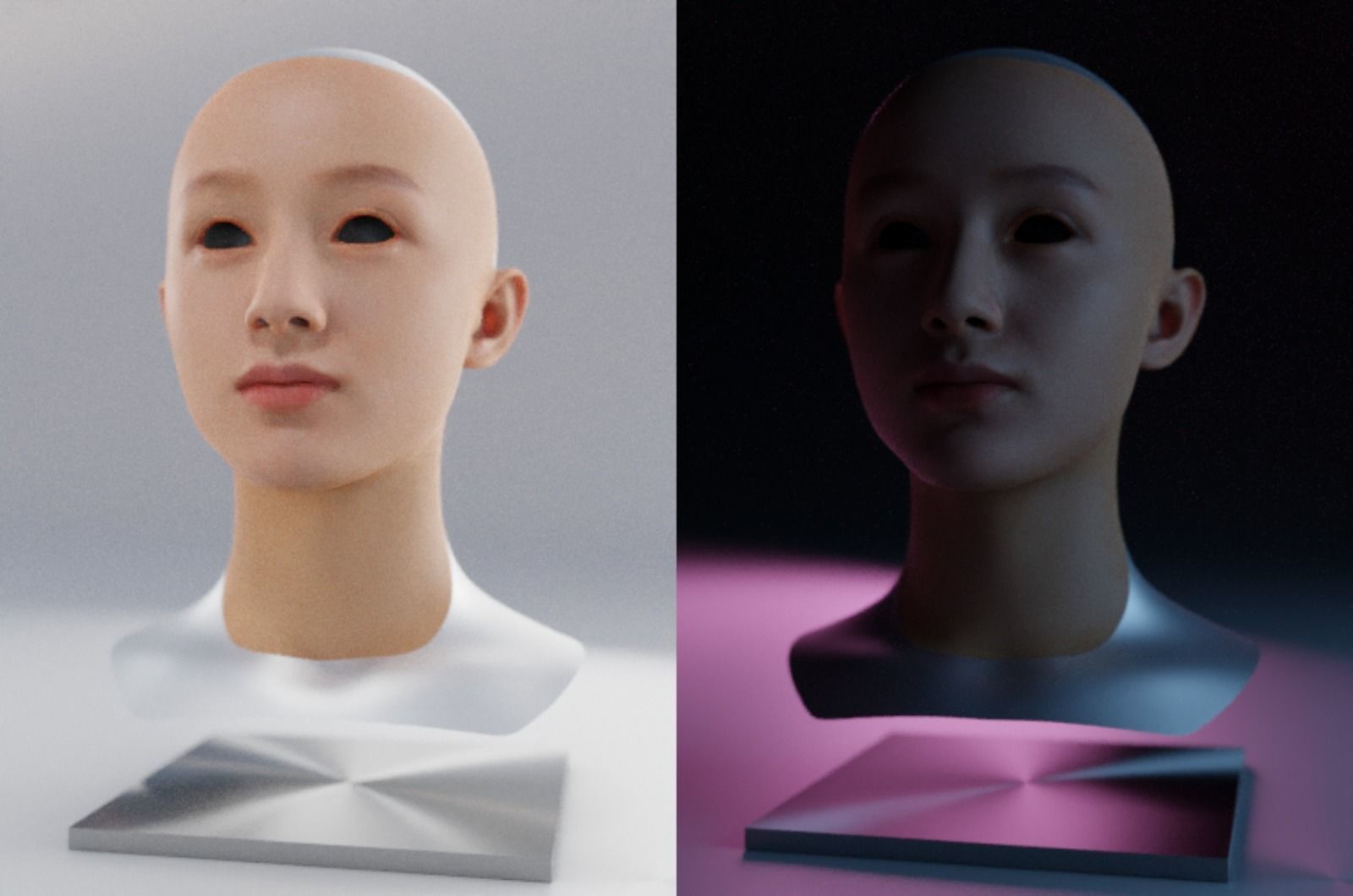 Eastern young female 3D model_1