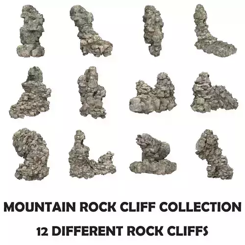 Realistic Mountain Rock Cliff Collection