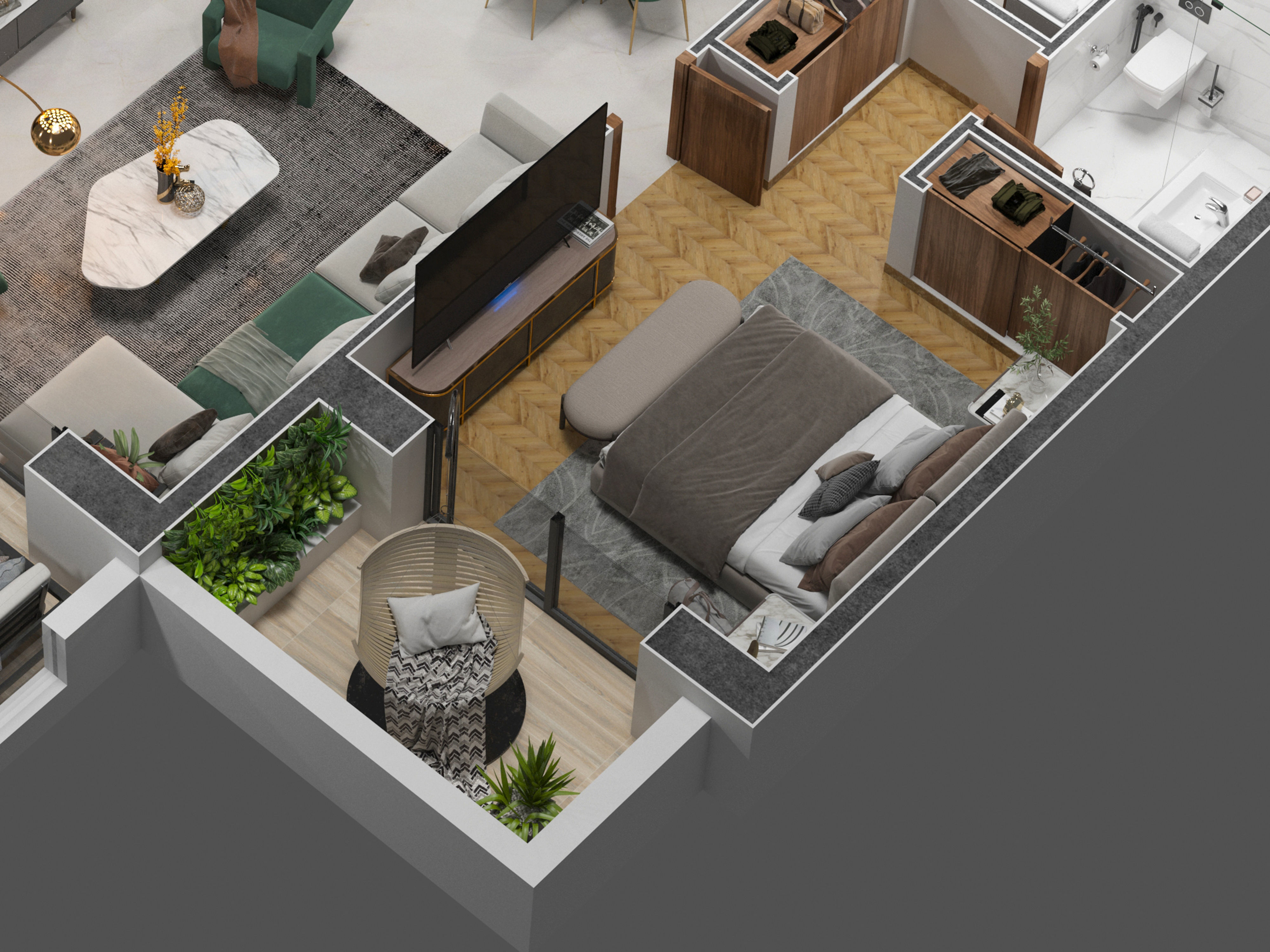 Detailled floorplan k2 3D model_5
