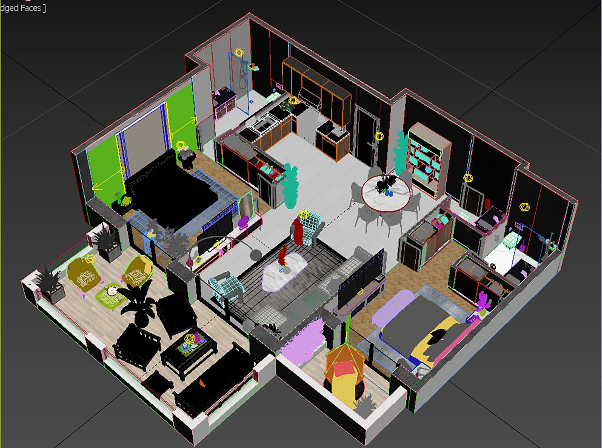 Detailled floorplan k2 3D model_1