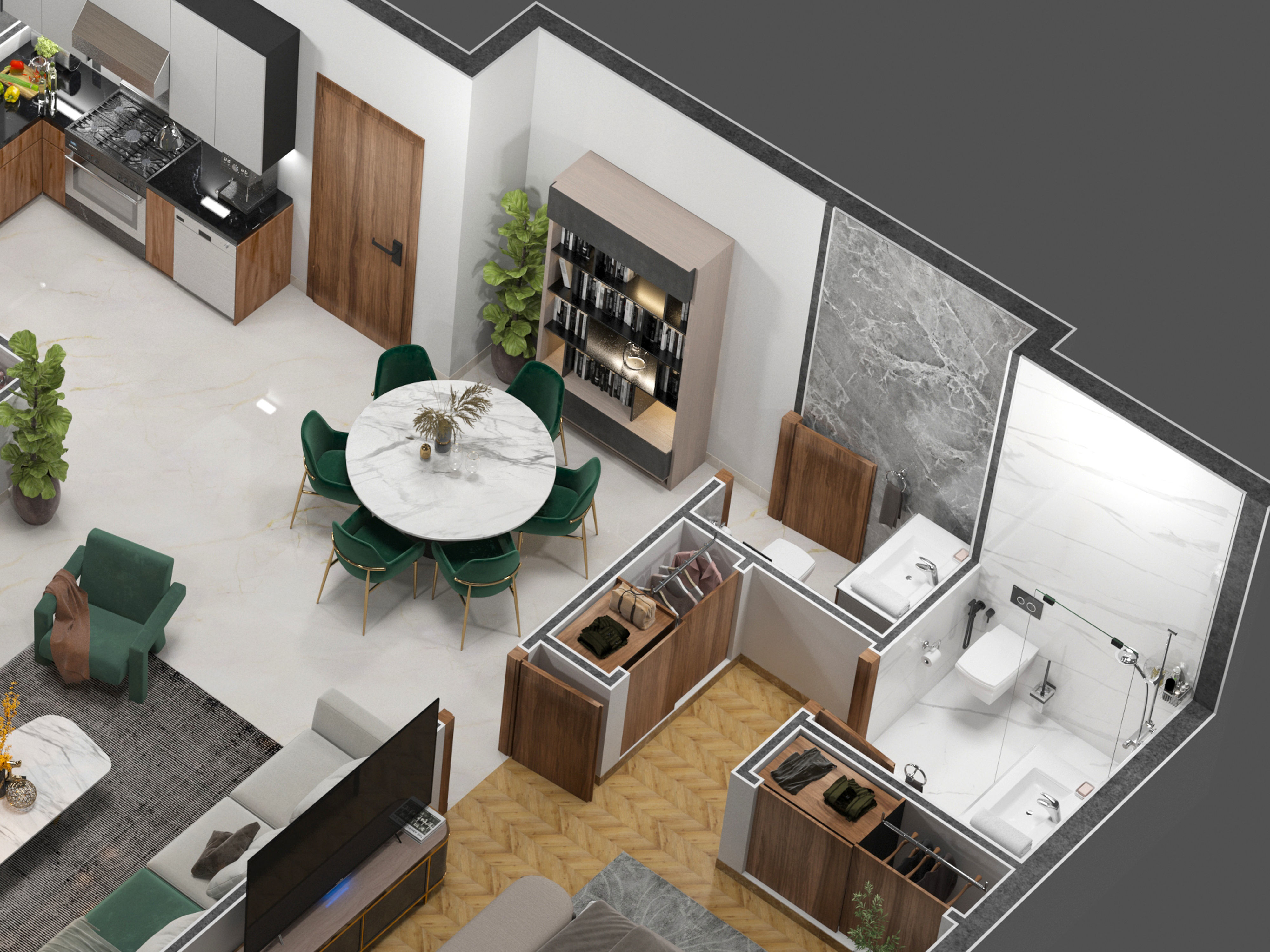 Detailled floorplan k2 3D model_2