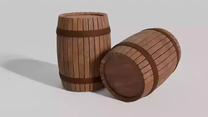 Wooden Barrel 3D Model