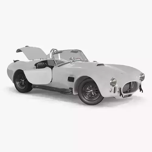 Racing Retro Car White Rigged