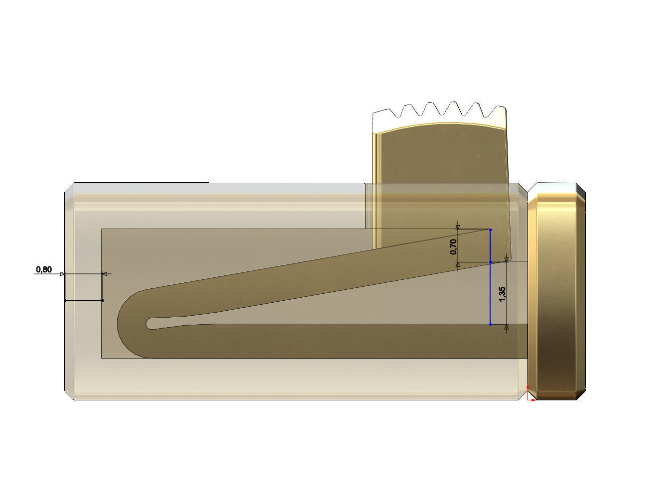 Simple 30mm wide box clasp 3D print model_8