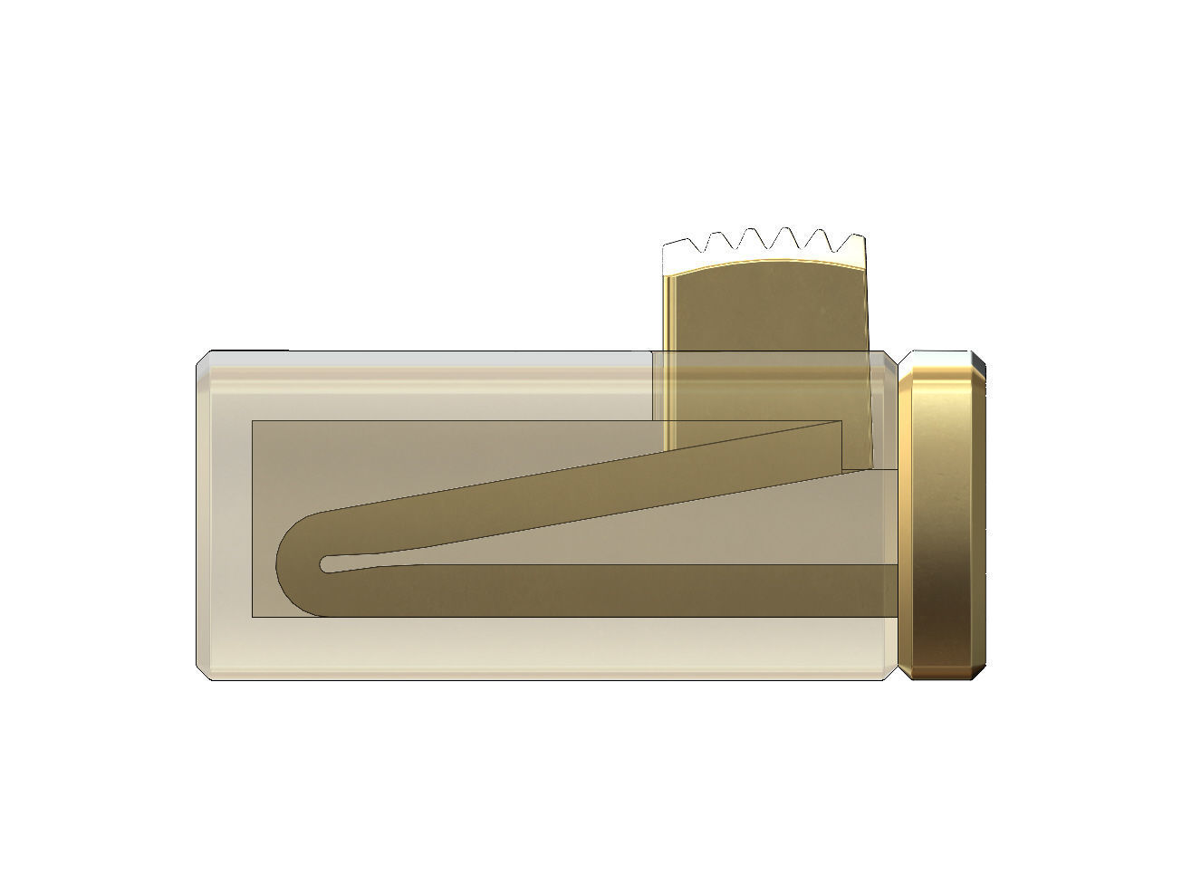 Simple 30mm wide box clasp 3D print model_3