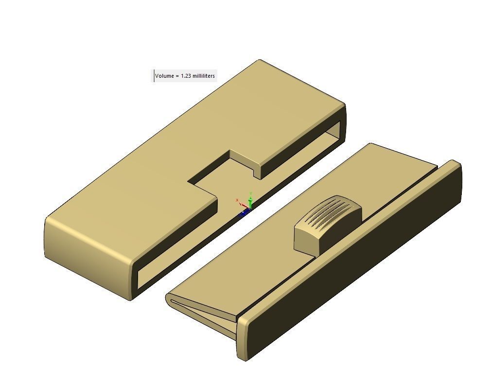 Simple 30mm wide box clasp 3D print model_16