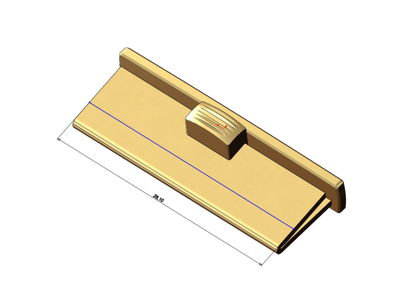 Simple 30mm wide box clasp 3D print model_10