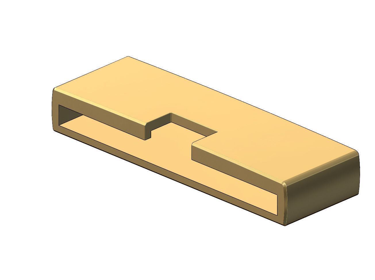 Simple 30mm wide box clasp 3D print model_11