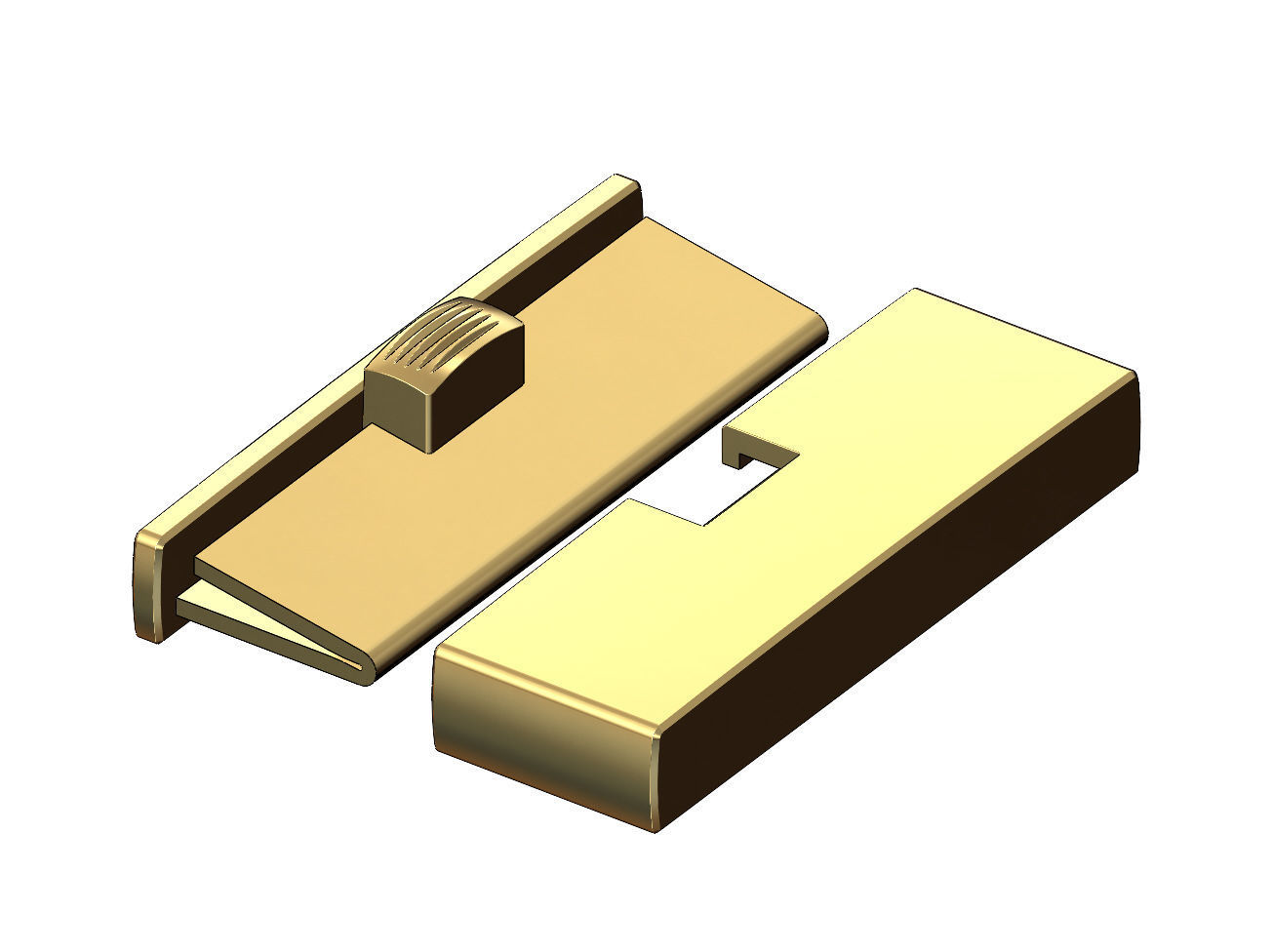 Simple 30mm wide box clasp 3D print model_1