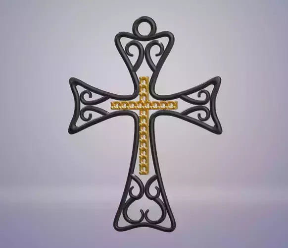 Cross 3D model-STL-CAD design-Gem