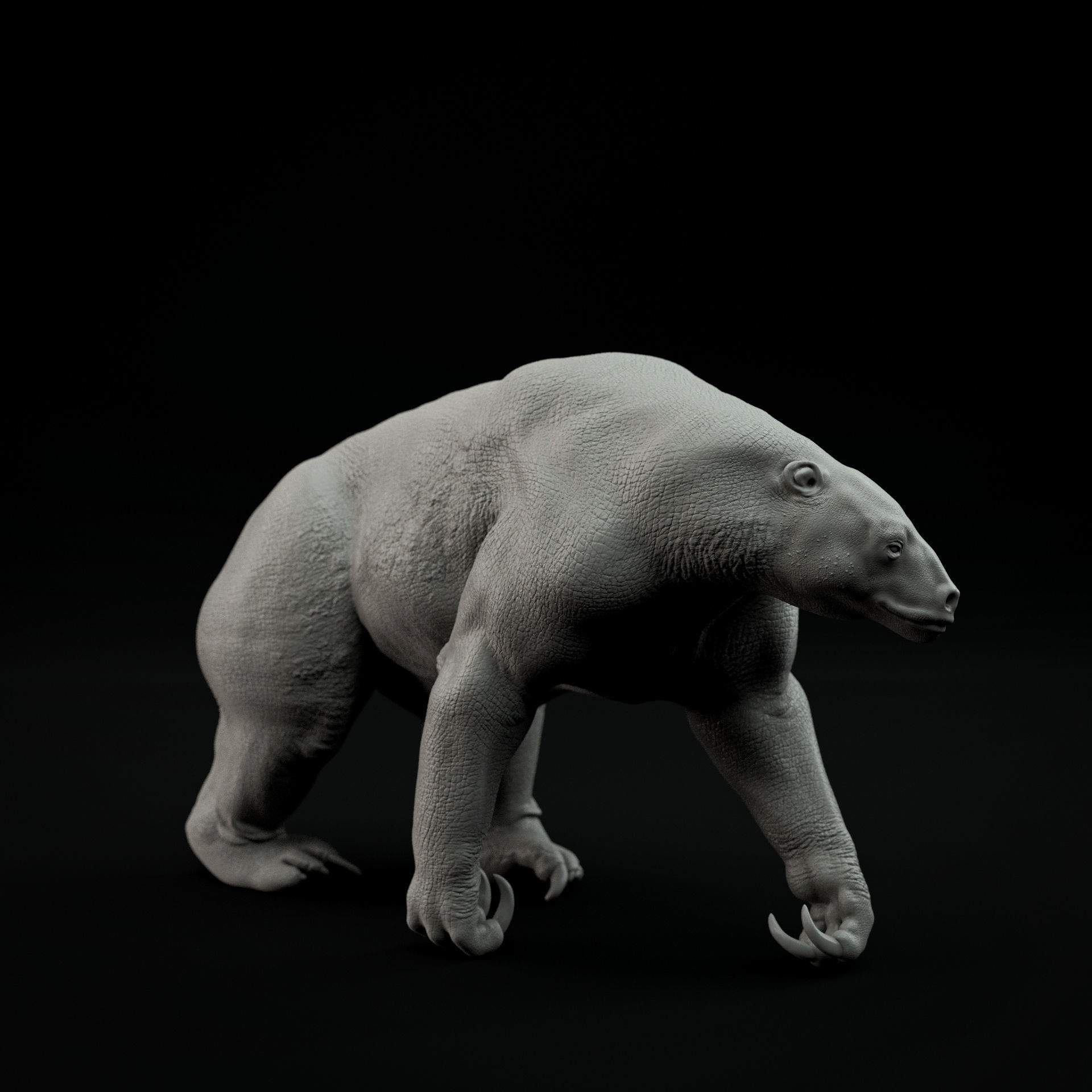 Eremotherium walking 1-35 scale pre-supported 3D print model_2