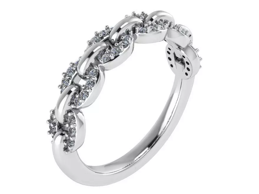 Chain Style Diamond Ring 0705 3D print model_0