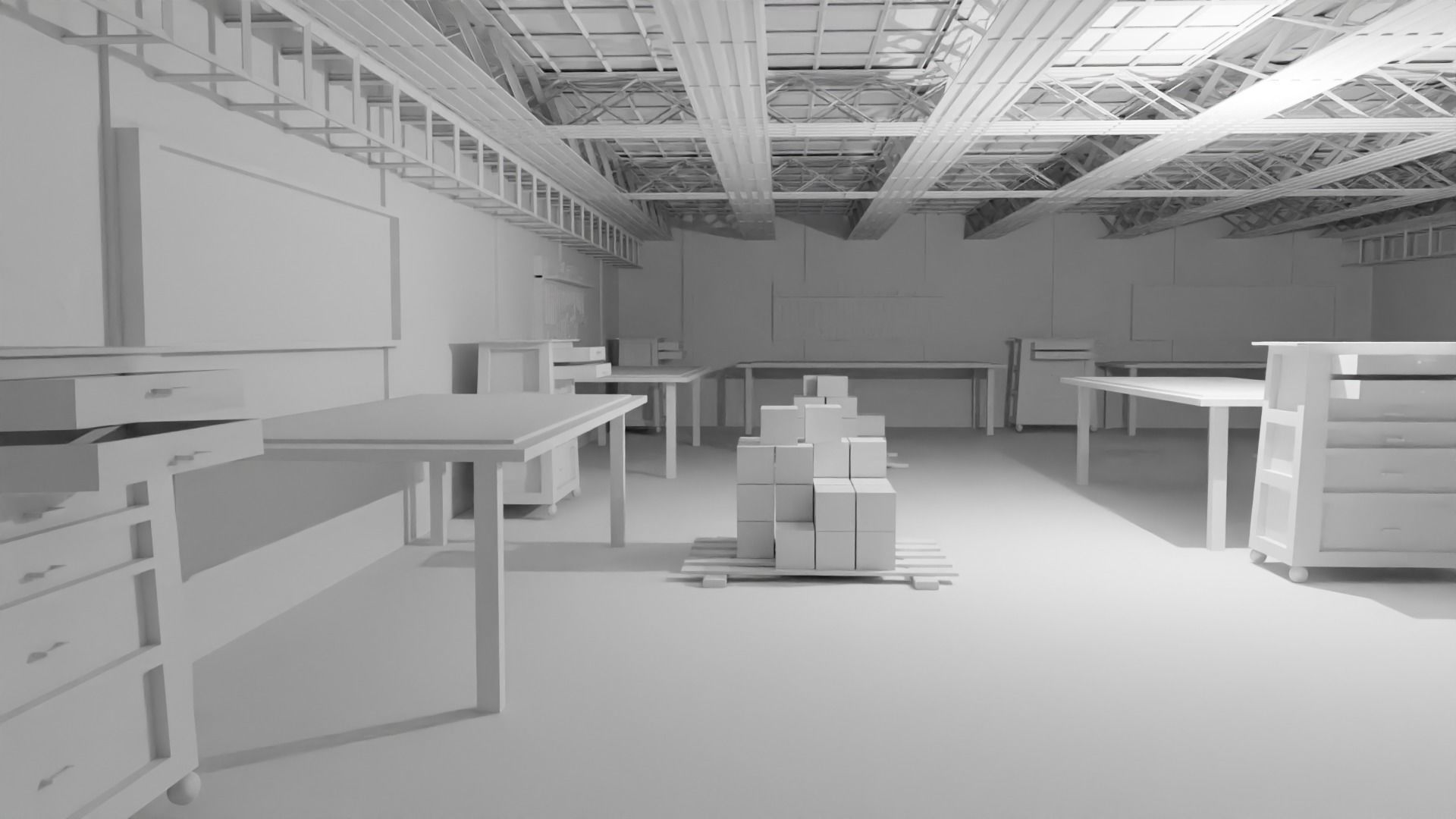 Workshop No Material Low-poly 3D model_3