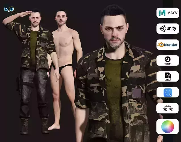 Strategic Stalwart - Kiven In Midnight Como Low-poly 3D model