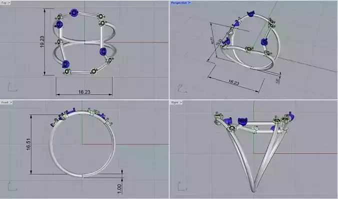 Virgo constellation ring 3D print model